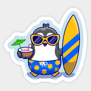 Cute Penguin Summer Sticker